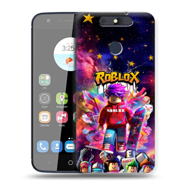 Силиконовый чехол на ZTE Blade V8C с принтом Roblox Роблокс