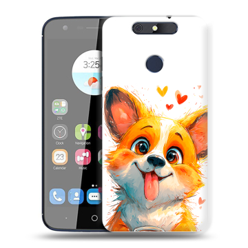 Силиконовый чехол на ZTE Blade V8C с принтом корги Силиконовый чехол на ZTE Blade V8C с принтом корги