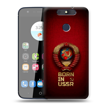 Силиконовый чехол на ZTE Blade V8C с принтом Флаг Герб СССР