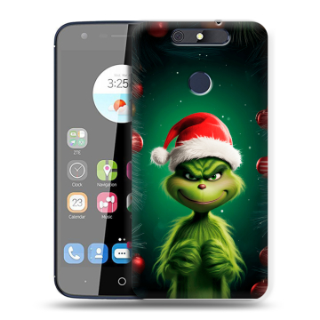 Силиконовый чехол на ZTE Blade V8C с принтом Гринч Новый год Рождество