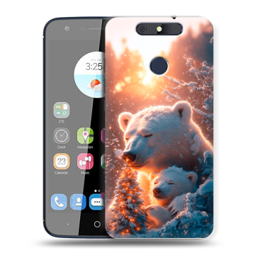 Силиконовый чехол на ZTE Blade V8C с принтом Новый год