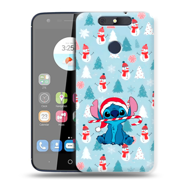 Силиконовый чехол на ZTE Blade V8C с принтом Стич Новый год