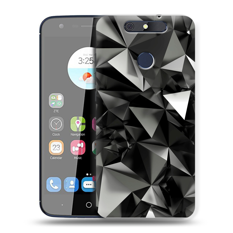 Силиконовый чехол на ZTE Blade V8C с принтом Черные кристаллы Силиконовый чехол на ZTE Blade V8C с принтом Черные кристаллы