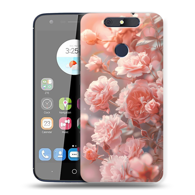 Силиконовый чехол на ZTE Blade V8C с принтом Розовые розы Силиконовый чехол на ZTE Blade V8C с принтом Розовые розы