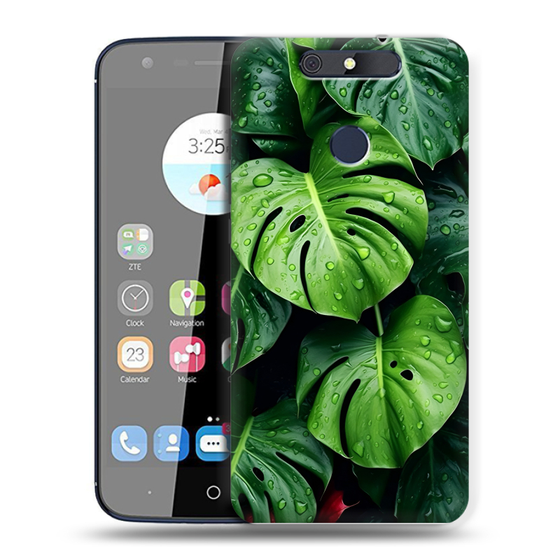 Силиконовый чехол на ZTE Blade V8C с принтом Листья Силиконовый чехол на ZTE Blade V8C с принтом Листья