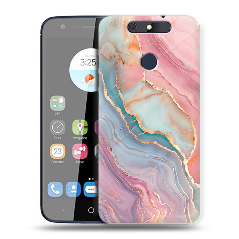 Силиконовый чехол на ZTE Blade V8C с принтом розовый мрамор Силиконовый чехол на ZTE Blade V8C с принтом розовый мрамор