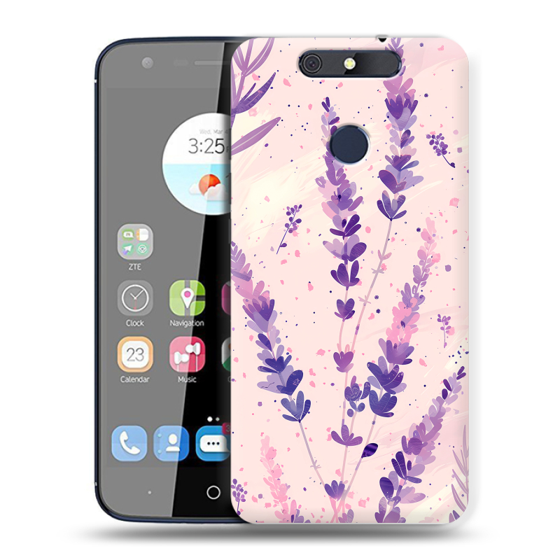 Силиконовый чехол на ZTE Blade V8C с принтом цветы лаванда Силиконовый чехол на ZTE Blade V8C с принтом цветы лаванда