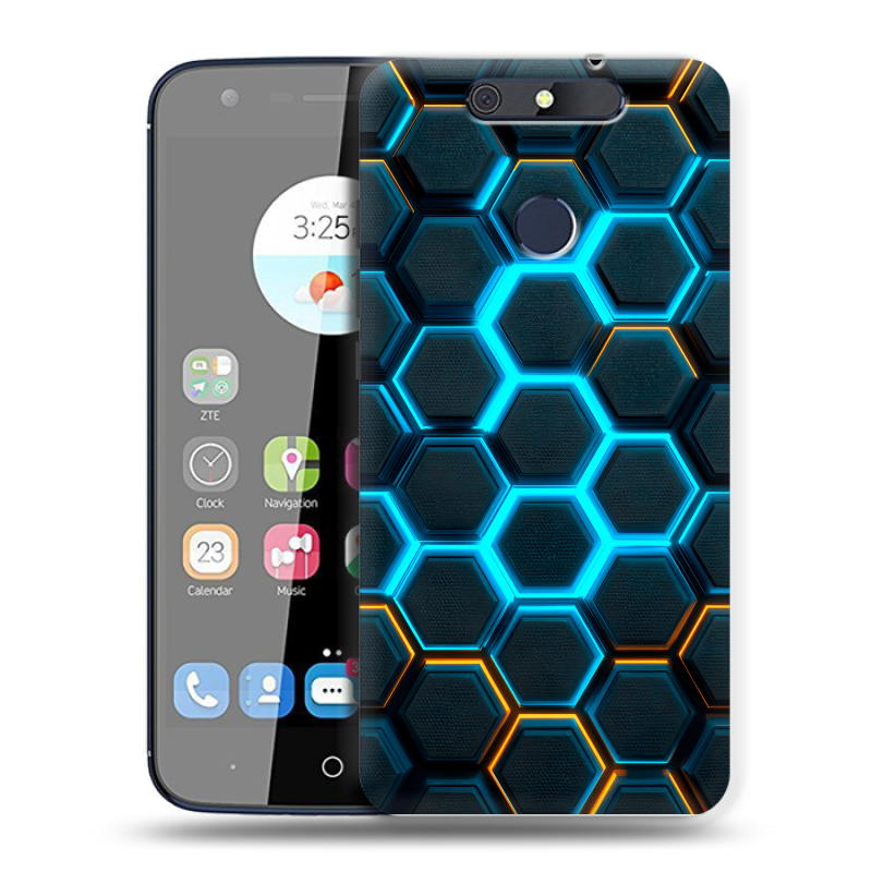 Силиконовый чехол на ZTE Blade V8C с принтом Неоновые соты Силиконовый чехол на ZTE Blade V8C с принтом Неоновые соты