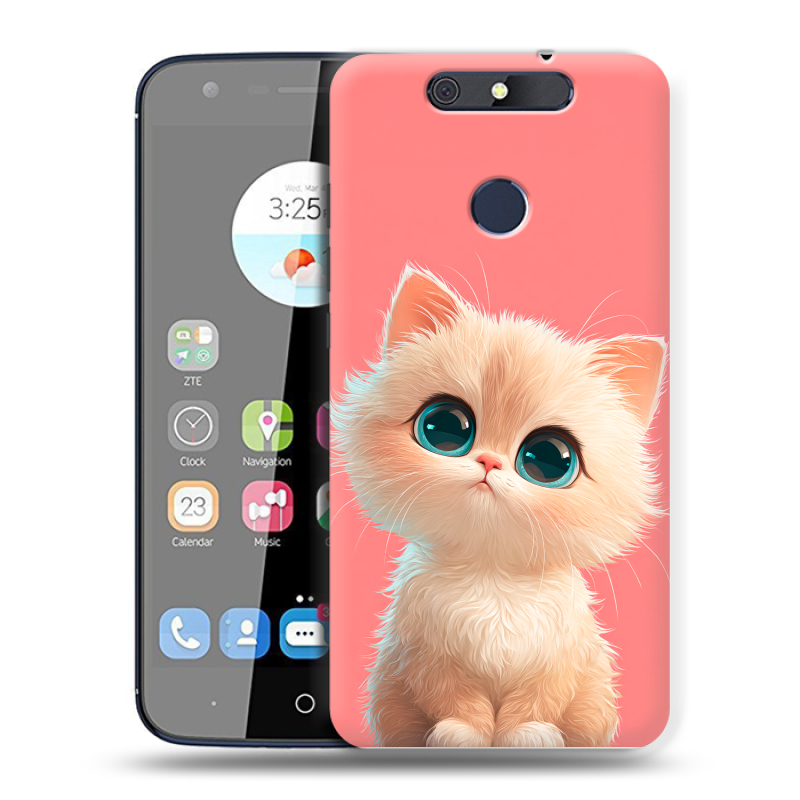 Силиконовый чехол на ZTE Blade V8C с принтом Розовый котенок Силиконовый чехол на ZTE Blade V8C с принтом Розовый котенок