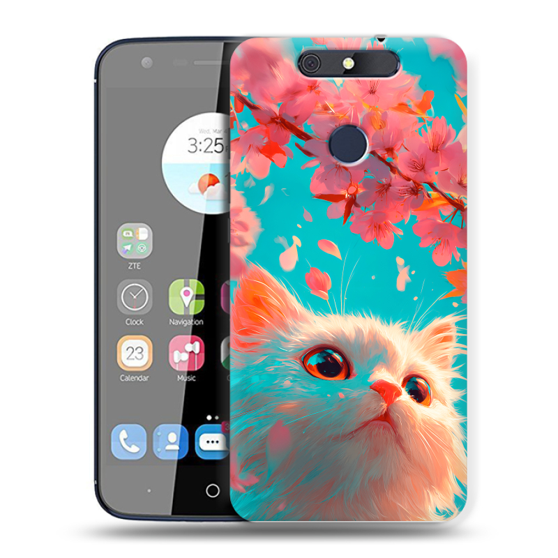 Силиконовый чехол на ZTE Blade V8C с принтом Красивый кот Силиконовый чехол на ZTE Blade V8C с принтом Красивый кот