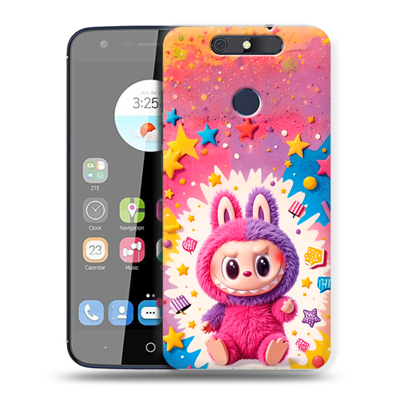 Силиконовый чехол на ZTE Blade V8C с принтом Labubu Лабубу Силиконовый чехол на ZTE Blade V8C с принтом Labubu Лабубу