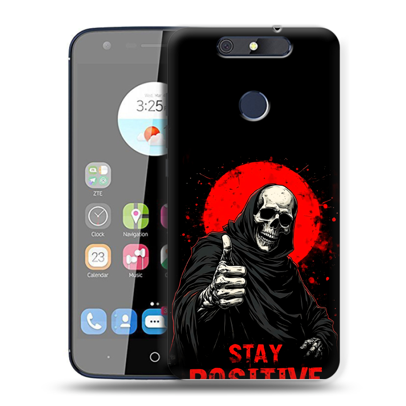 Силиконовый чехол на ZTE Blade V8C с принтом смешной скелет Силиконовый чехол на ZTE Blade V8C с принтом смешной скелет