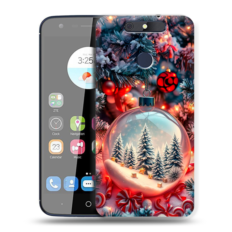 Силиконовый чехол на ZTE Blade V8C с принтом Новый год Силиконовый чехол на ZTE Blade V8C с принтом Новый год