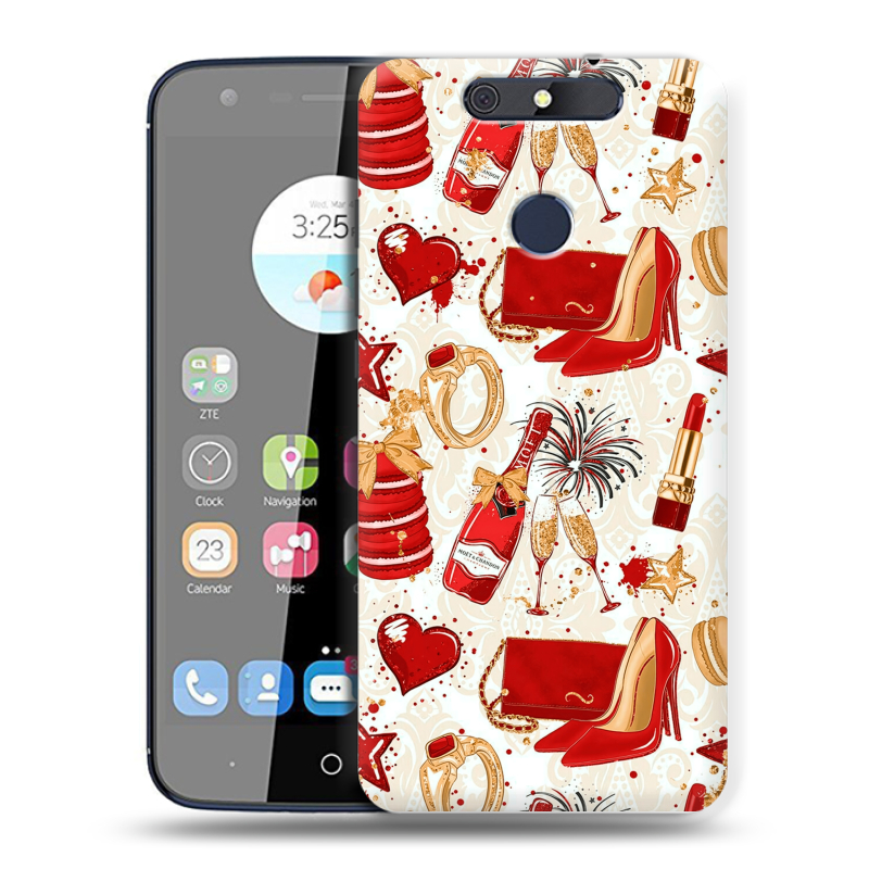 Силиконовый чехол на ZTE Blade V8C с принтом Новый год Силиконовый чехол на ZTE Blade V8C с принтом Новый год