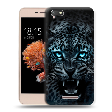 Силиконовый чехол на BQ Strike Power 4G с принтом Темный леопард Силиконовый чехол на BQ Strike Power 4G с принтом Темный леопард