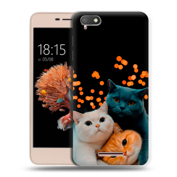 Силиконовый чехол на BQ Strike Power 4G с принтом Кошки