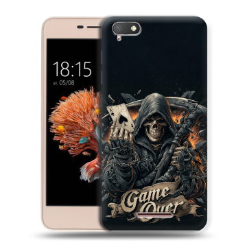 Силиконовый чехол на BQ Strike Power 4G с принтом Скелет карты Силиконовый чехол на BQ Strike Power 4G с принтом Скелет карты