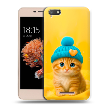 Силиконовый чехол на BQ Strike Power 4G с принтом Котенок в шапке Силиконовый чехол на BQ Strike Power 4G с принтом Котенок в шапке