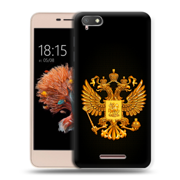 Силиконовый чехол на BQ Strike Power 4G с принтом Герб России желтый Силиконовый чехол на BQ Strike Power 4G с принтом Герб России желтый