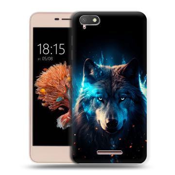 Силиконовый чехол на BQ Strike Power 4G с принтом Волк ночной