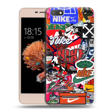 Силиконовый чехол на BQ Strike Power 4G с принтом Найк Nike яркий