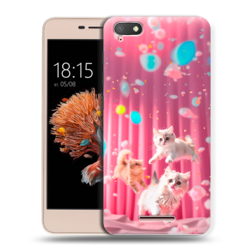 Силиконовый чехол на BQ Strike Power 4G с принтом милые котики Силиконовый чехол на BQ Strike Power 4G с принтом милые котики