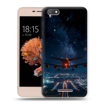 Силиконовый чехол на BQ Strike Power 4G с принтом самолет