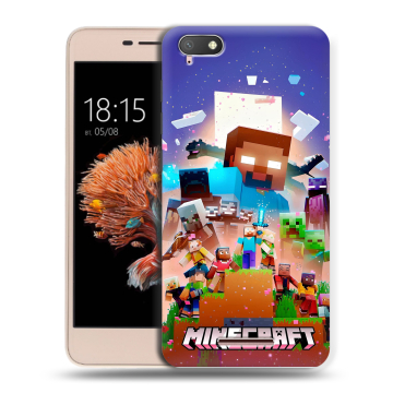 Силиконовый чехол на BQ Strike Power 4G с принтом Майнкрафт Minecraft Силиконовый чехол на BQ Strike Power 4G с принтом Майнкрафт Minecraft