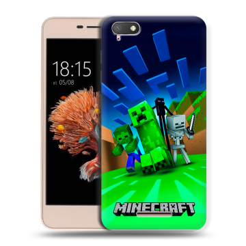 Силиконовый чехол на BQ Strike Power 4G с принтом Майнкрафт Силиконовый чехол на BQ Strike Power 4G с принтом Майнкрафт