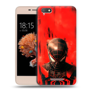 Силиконовый чехол на BQ Strike Power 4G с принтом человек паук spiderman