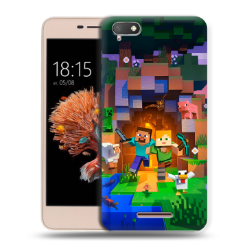 Силиконовый чехол на BQ Strike Power 4G с принтом Майнкрафт Minecraft Силиконовый чехол на BQ Strike Power 4G с принтом Майнкрафт Minecraft