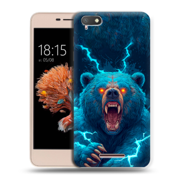 Силиконовый чехол на BQ Strike Power 4G с принтом Медведь