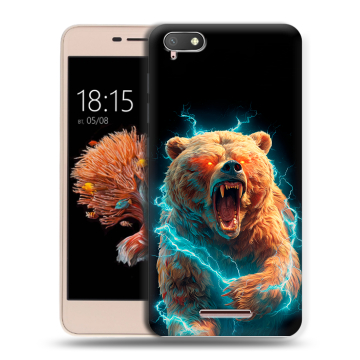 Силиконовый чехол на BQ Strike Power 4G с принтом Медведь