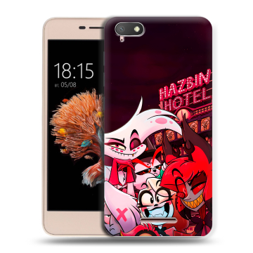 Силиконовый чехол на BQ Strike Power 4G с принтом Hazbin Hotel Отель Хазбин