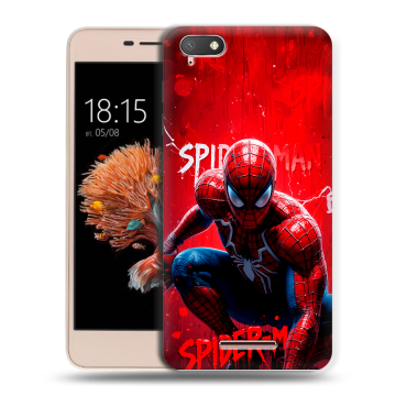 Силиконовый чехол на BQ Strike Power 4G с принтом Spiderman Человек паук Силиконовый чехол на BQ Strike Power 4G с принтом Spiderman Человек паук