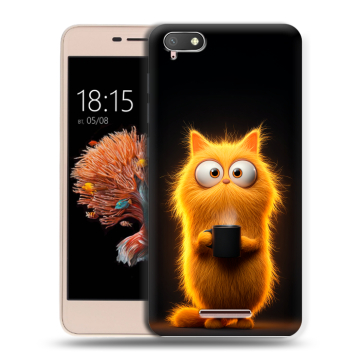 Силиконовый чехол на BQ Strike Power 4G с принтом Смешной кот Силиконовый чехол на BQ Strike Power 4G с принтом Смешной кот