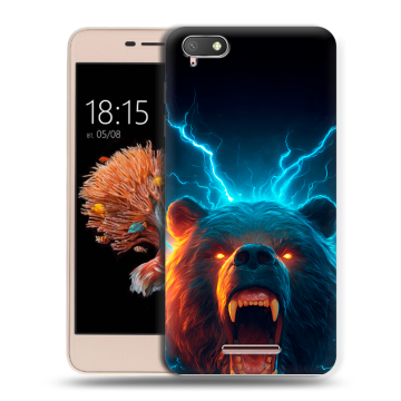 Силиконовый чехол на BQ Strike Power 4G с принтом Медведь Силиконовый чехол на BQ Strike Power 4G с принтом Медведь