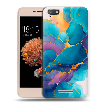 Силиконовый чехол на BQ Strike Power 4G с принтом Мрамор блестки Силиконовый чехол на BQ Strike Power 4G с принтом Мрамор блестки