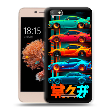 Силиконовый чехол на BQ Strike Power 4G с принтом машины тачки Силиконовый чехол на BQ Strike Power 4G с принтом машины тачки