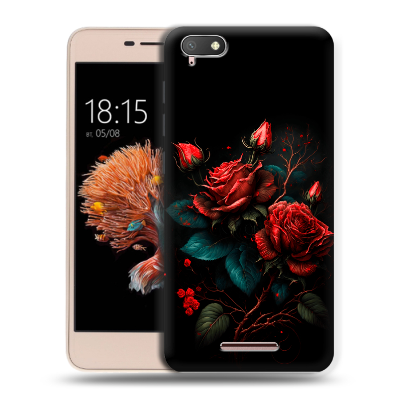 Силиконовый чехол на BQ Strike Power 4G с принтом Розы красные Силиконовый чехол на BQ Strike Power 4G с принтом Розы красные
