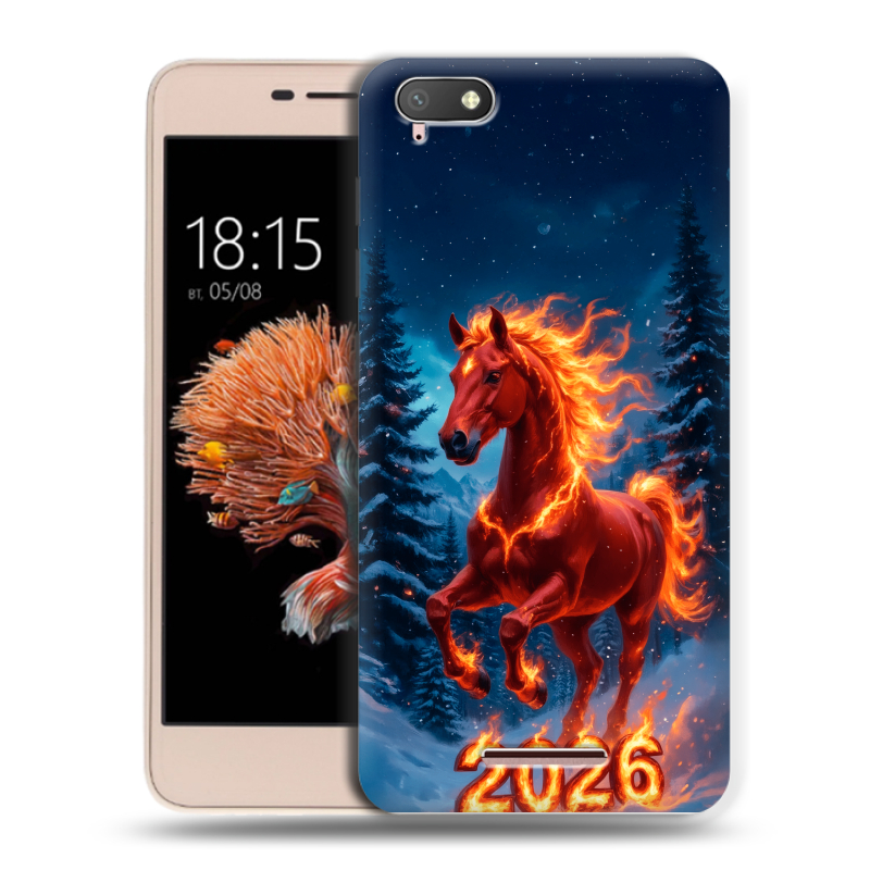 Силиконовый чехол на BQ Strike Power 4G с принтом Новый год коня Силиконовый чехол на BQ Strike Power 4G с принтом Новый год коня