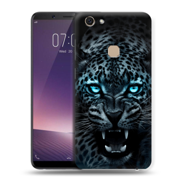 Пластиковый чехол на Vivo V7 с принтом Темный леопард