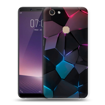 Пластиковый чехол на Vivo V7 с принтом Геометрия неона
