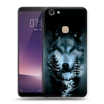 Пластиковый чехол на Vivo V7 с принтом Лесной волк Пластиковый чехол на Vivo V7 с принтом Лесной волк