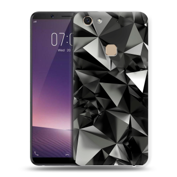 Пластиковый чехол на Vivo V7 с принтом Черные кристаллы Пластиковый чехол на Vivo V7 с принтом Черные кристаллы
