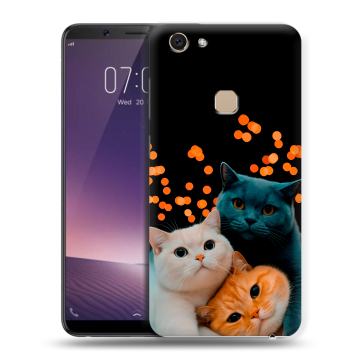 Пластиковый чехол на Vivo V7 с принтом Кошки