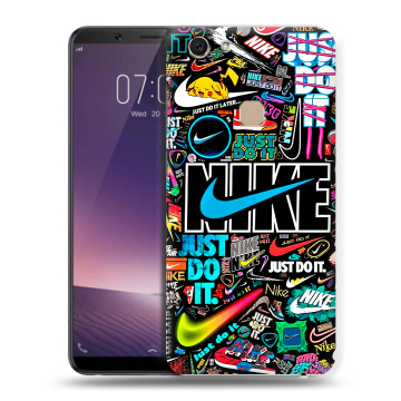 Пластиковый чехол на Vivo V7 с принтом найк nike черный Пластиковый чехол на Vivo V7 с принтом найк nike черный