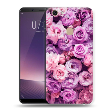 Пластиковый чехол на Vivo V7 с принтом лавандовые розы
