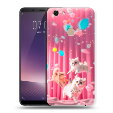 Пластиковый чехол на Vivo V7 с принтом милые котики
