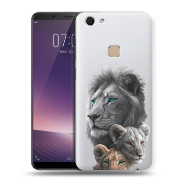 Пластиковый чехол на Vivo V7 с принтом Львы